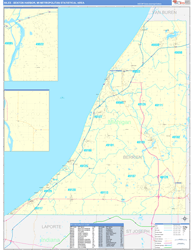 Niles-Benton-Harbor Color Cast<br>Wall Map